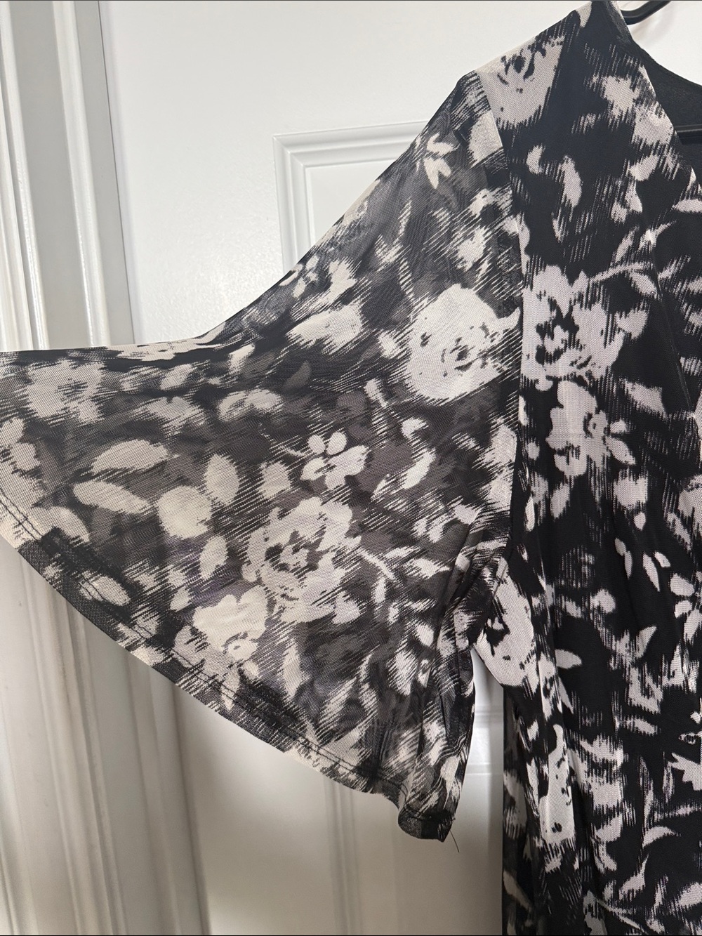 NWT connected apparel Black and White Floral V-Neck Dress Sz 20 W - Picture 5 of 8